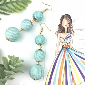 "Claire" Triple Ball Drop Statement Earrings